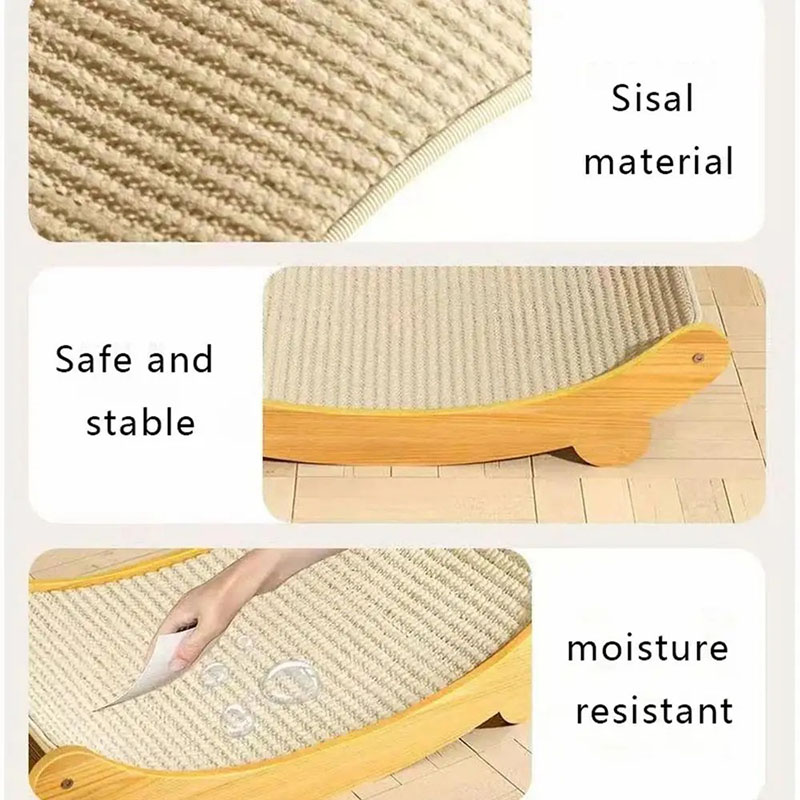 Natural Sisal Cat Scratcher Mat shavings resistant Indoor Cat Scratching Pad Grinding Paw Toy Solid Wood Scraper for Cats Pets