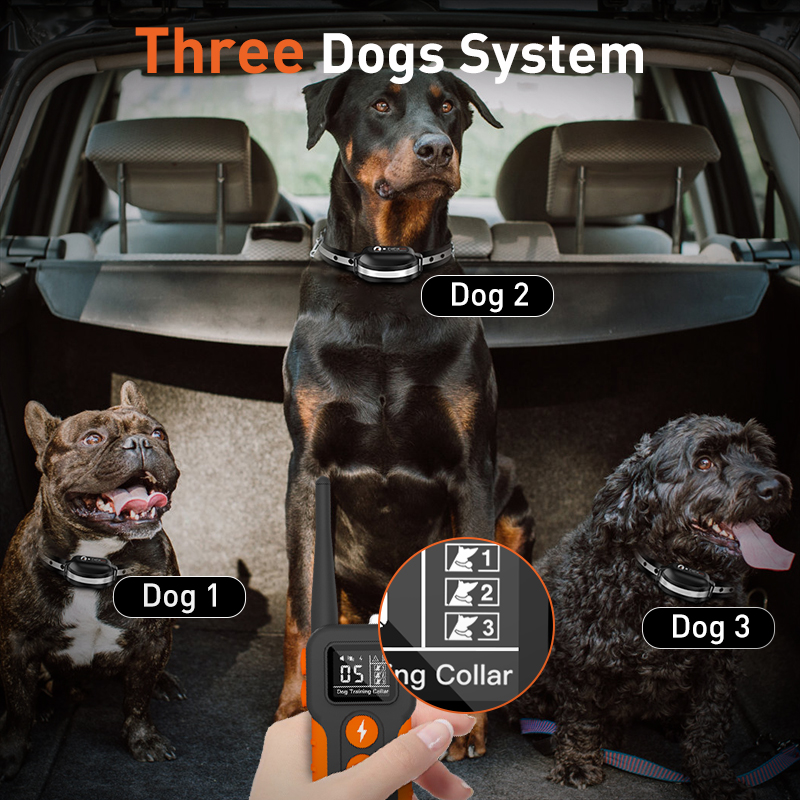 2024 New Arrival Long Range Rechargeable Dog Care Anti Barking Dog Remote Led Display Dog Training Collar With Beep Vibration