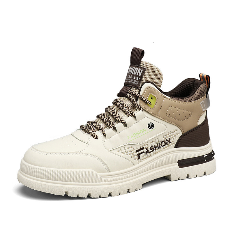 Fashionable trendy men's shoes, new Martin thick sole, height increasing, student anti slip, lightweight, versatile, sports and leisure high top 