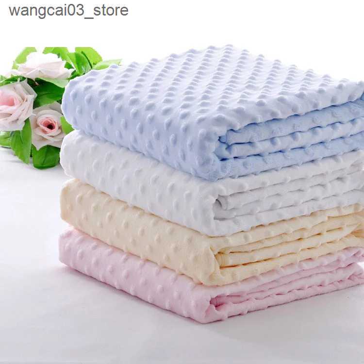 Blankets Swaddling Batch sale 3d minky dot kids blanket super soft sherpa fluffy toddler baby blanket quilt swaddle office seat blanket 80X110cm L2409