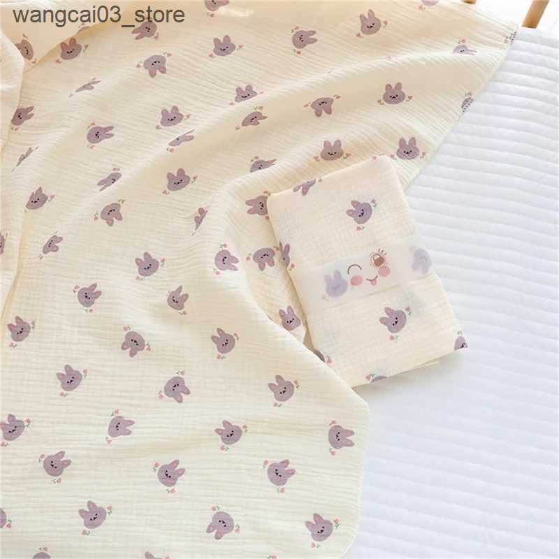 Blankets Swaddling New Cartoon Cotton Gauze Baby Swaddle Blanket Double Layers Muslin Newborn Blanket Wrap Super Soft Boy Girl Bath Towel Stroller L24