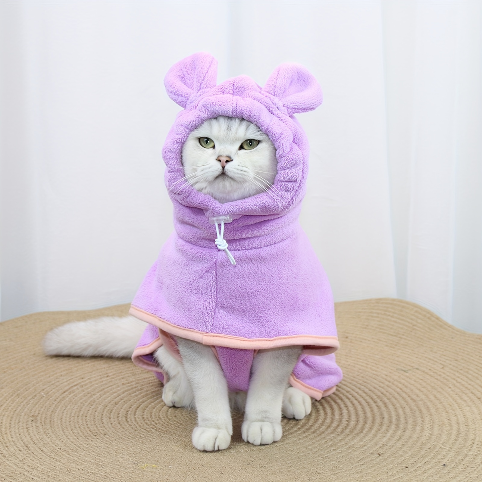 1 piece of pet bathrobe with a hood to keep warm, suitable for cats, small and medium-sized dogs, and dogs
