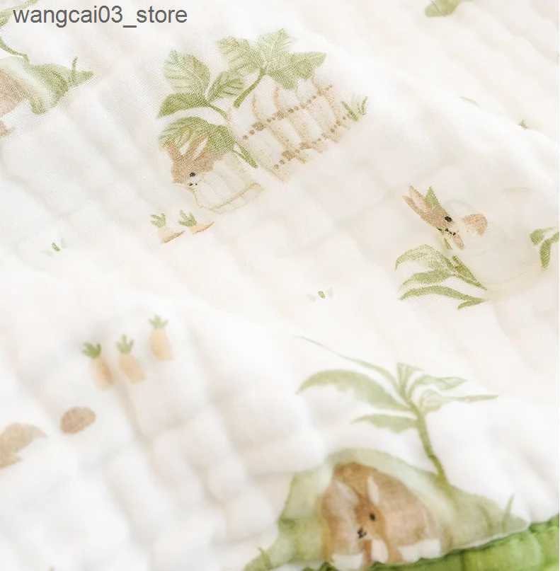 Blankets Swaddling Cotton Swaddle Blanket Baby Blanket Solid Color Animal Print Muslin Cotton Swaddle New Born Stroller Cover L240910