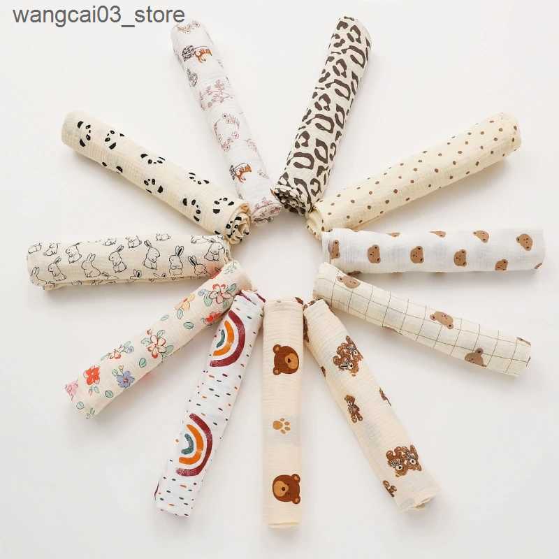 Blankets Swaddling Baby Swaddle Blanket Muslin Cotton Baby Bath Towel Multipurpose Lightweight Breathable Blanket Baby Wrap Babies Shower Present L240