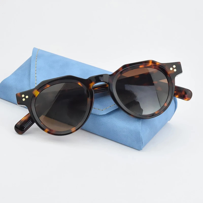 vintage Sunglasses Men Women Retro round Sunglass Driving Sun glasses Fashion UV400 Female acetate Glasses 241007