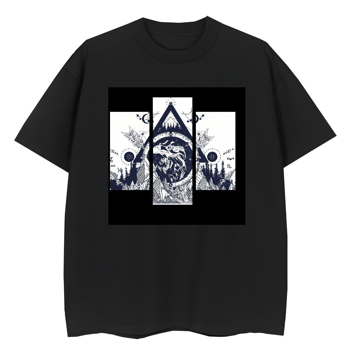 2024 Womens T Shirts 100% Cotton 230g O-Neck Short Sleeve Outdoor eye of the devil Woman Tshirt Loose Plus Size Cartoon Tees Shirts