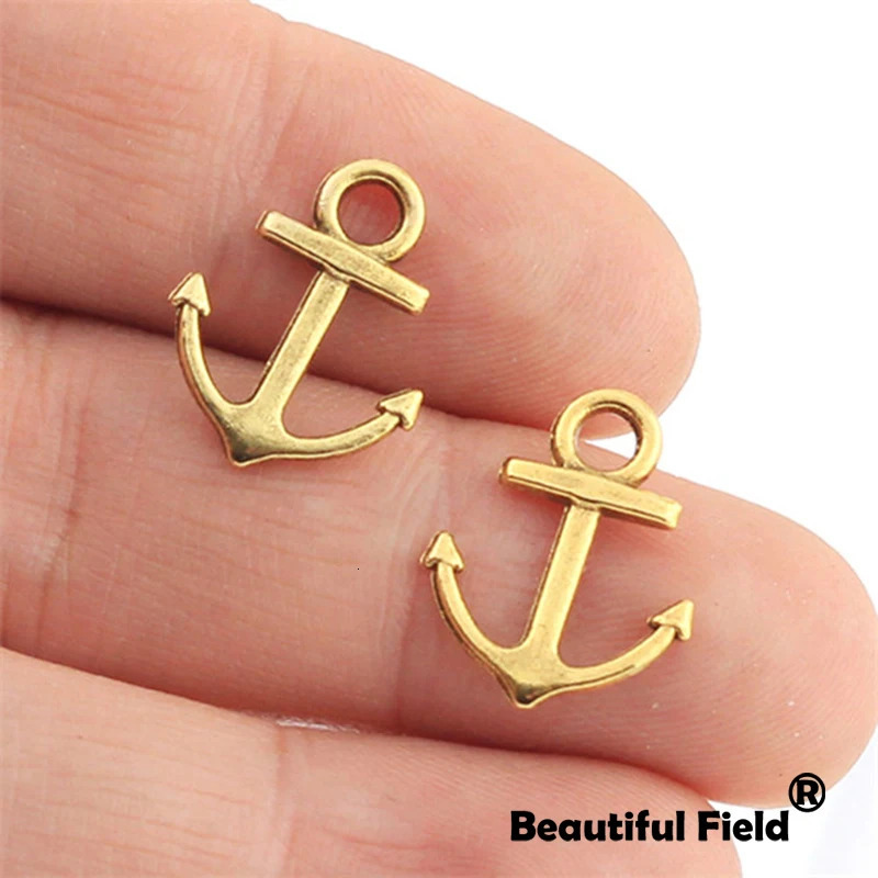 26pcs 15x18mm Antique Tibetan Silver Bronze Gold Color Charms Pendant WeddingPhoneDecorationBracelet Necklace Anchor A065 241010
