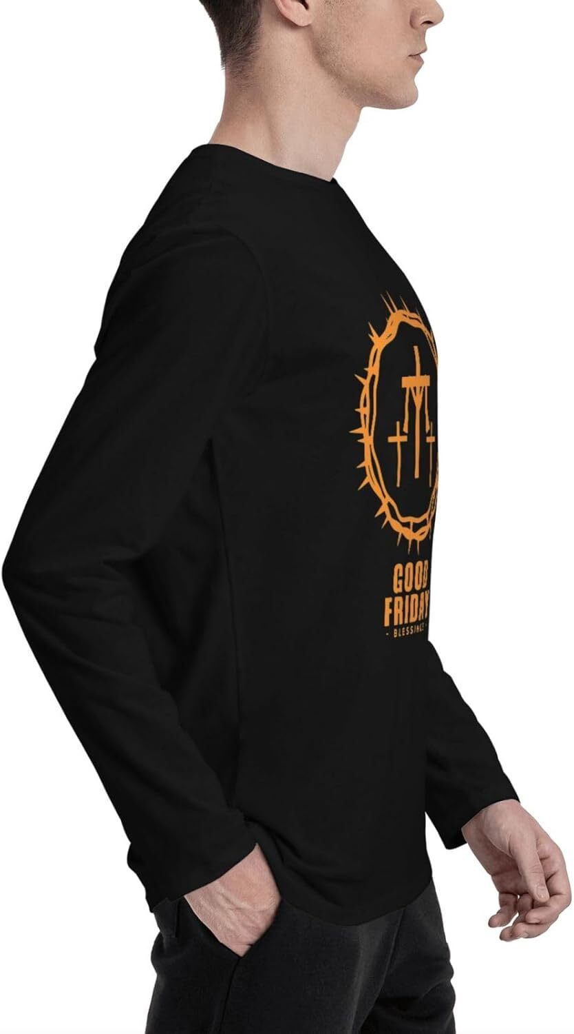 Long Sleeve Shirts for Men sweatshirt Religious Christian Faith Jesus T-Shirt Long Sleeve Tshirt Men's Woman Round Neck