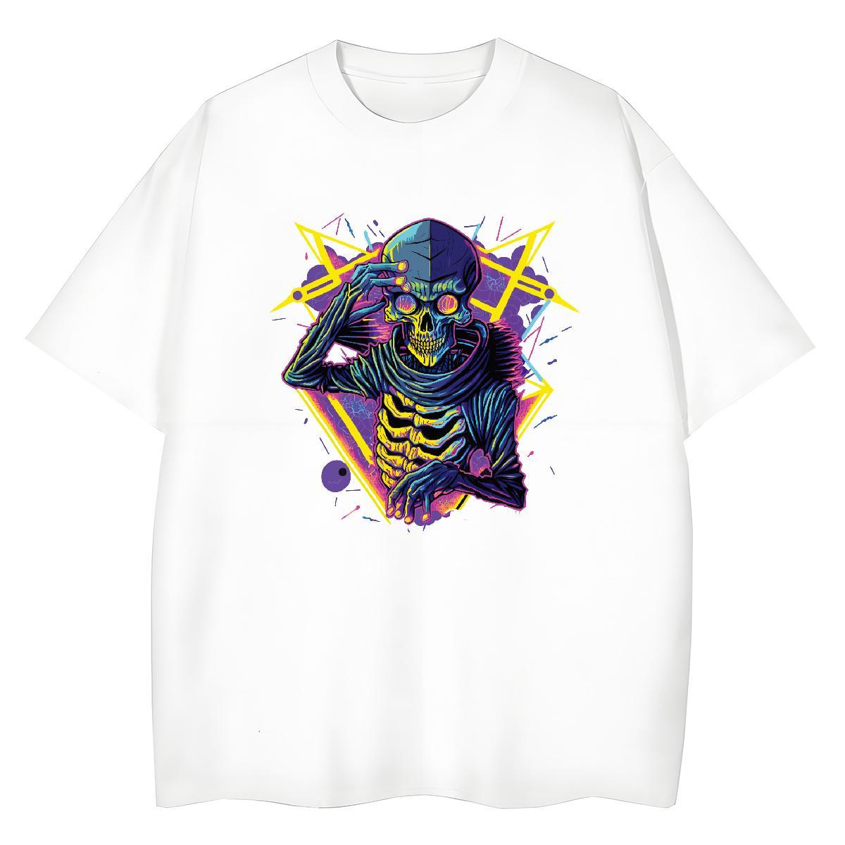 New Arrival Woman T Shirts 230g 100% Cotton Breathable Short Sleeve Spring Summer skull Womens Tshirts Soft Cartoon Anime Clothes Shirt