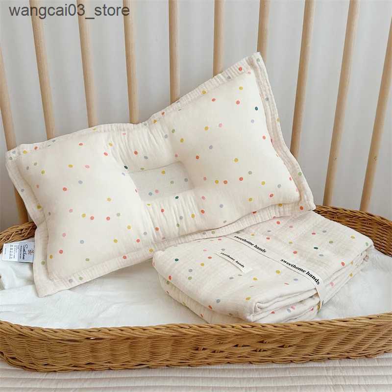 Blankets Swaddling Color Dot Baby Blankets Newborn Musselin Bluse Pillow Baby Muslin Blankets Bedding Cover Nap New Born Receiving Swaddle L240910