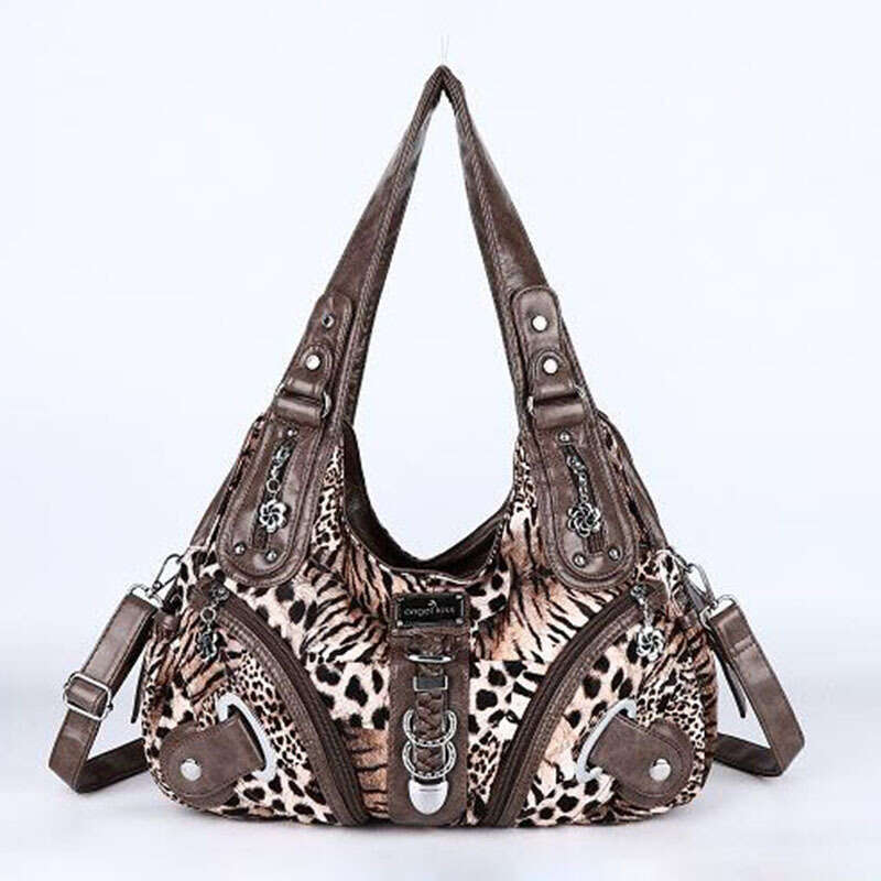 Angelkiss Women Handbags Leopard Top-handle Handbag Fashion Satchel Dumpg Pack Shoulder Tote Bag Hobos Large Purse