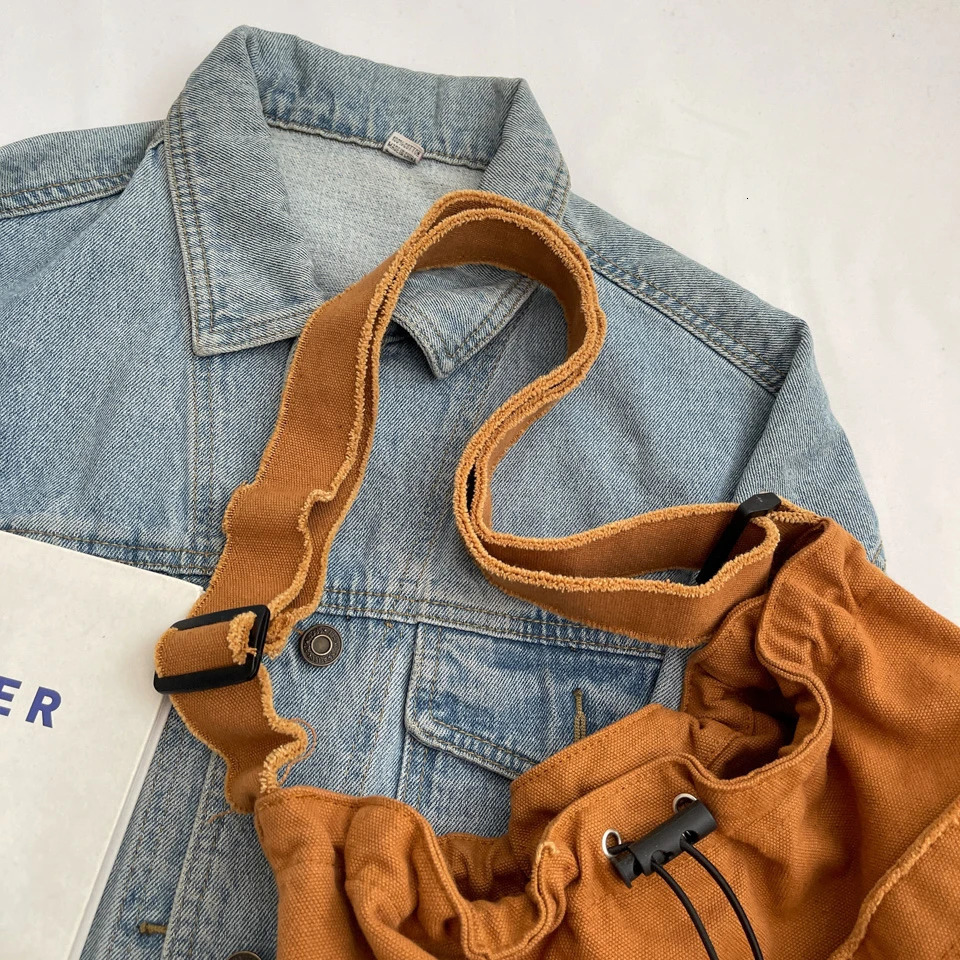 Womens solid canvas shoulder bag large capacity fabric cross body bag 100% cotton bag Korean style fabric bag 241008