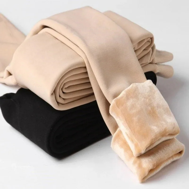 Velet Thickening Leggings for Women Thick Warm Stocking Legging Charcoal Fleece Elastic Pants Winter 241009