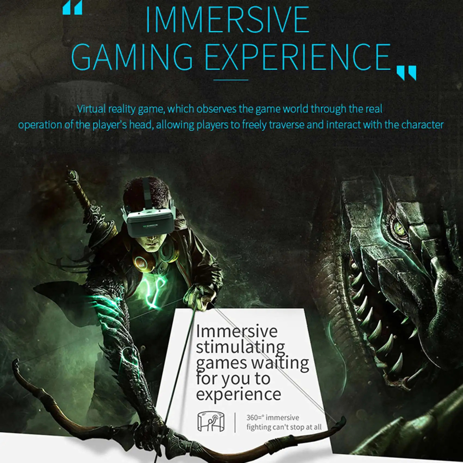 Immersive 3D VR Glasses: Portable Virtual Reality Headset for Captivating 2024 Entertainment dh911125171