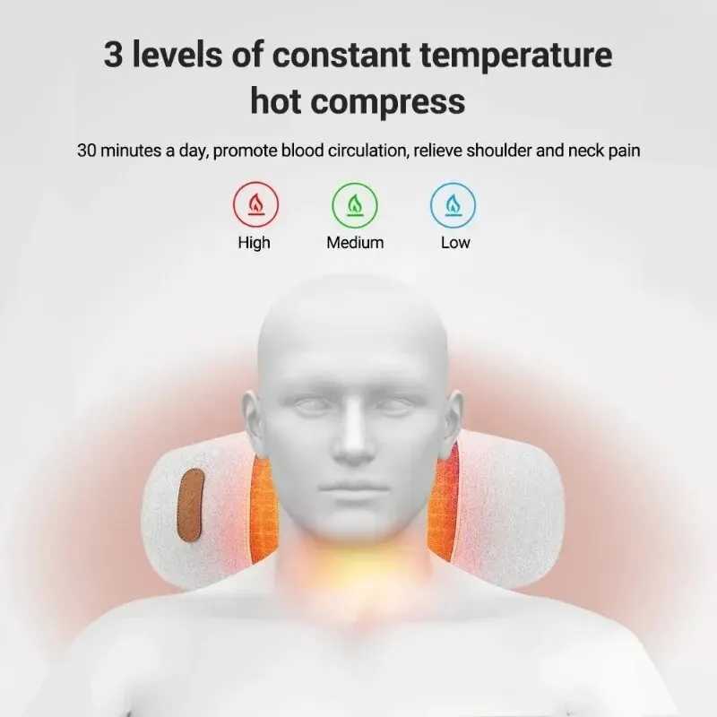 Electric massage pillow promotes blood circulation relieves muscle fatigue compresses heat vibrates and relaxes the body improves sleep quality W24081