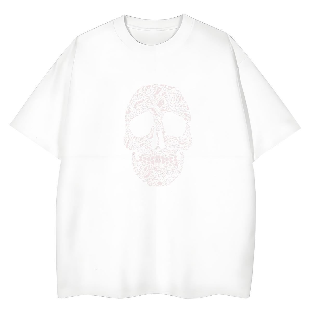 2024 Women T Shirts 100% Cotton 230g Breathable Casual Beach skull Woman Tshirt Free Shipping Anime Print Tshirts