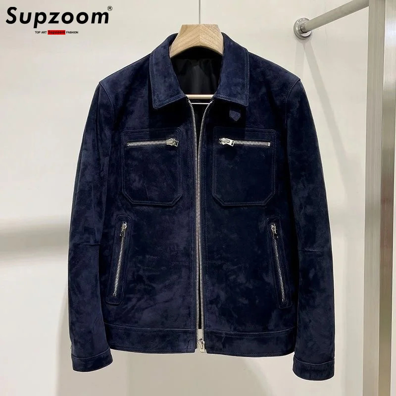 Supzoom Arrival Autumn And Winter Lapel Velvet Loose Casual Retro Sheepskin Leather Bf Style Handsome Warm Jackets Men Coat 241011
