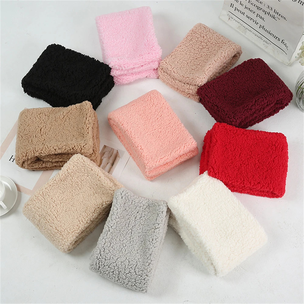 Christmas Red Scarf Korean Plush Cashmere Scarf Womens Winter Warm Neck Scarf Girl Cute Solid Fashion Bufanda Invierno MUJI 241007