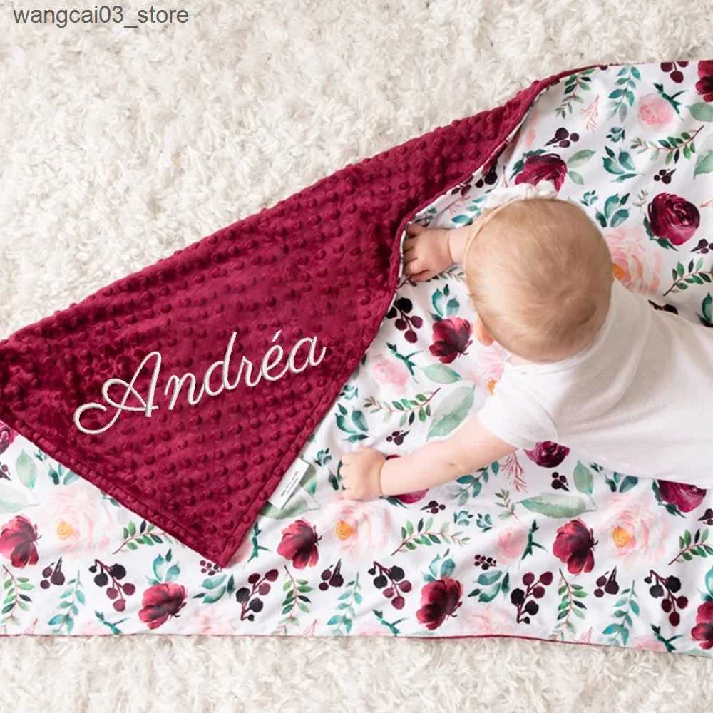Blankets Swaddling Name Personalised Custom Fleece Baby Blanket Kids Nursery Decor Swaddle Blanket Baby Blankets Newborn Gift Mother Kids 100*72cm L24
