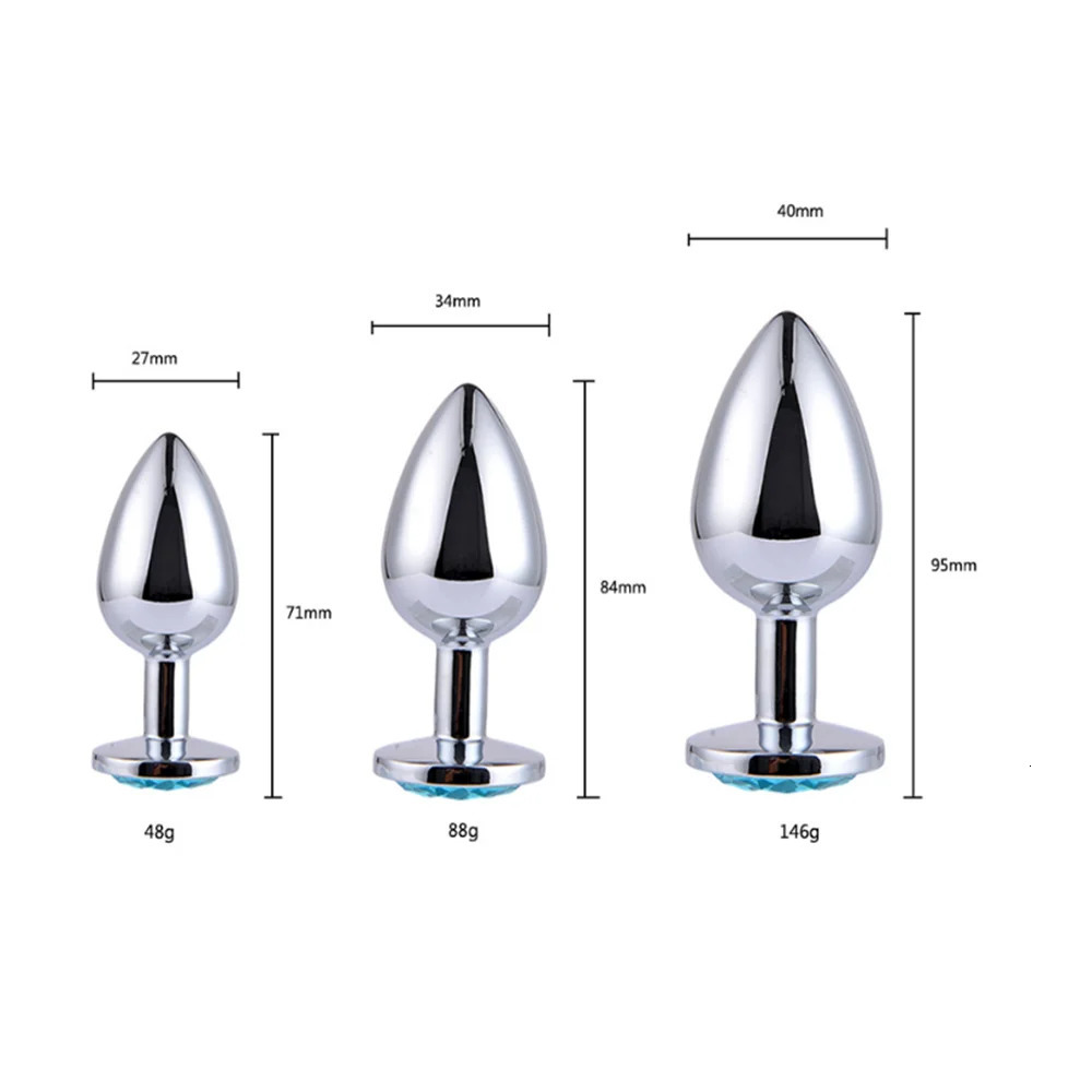 3 Size Anal Plug Stainless Steel Crystal Butt Plug Stimulator Anal Sex Toys Prostate Massager Dildo For Couples Adult Games 241010