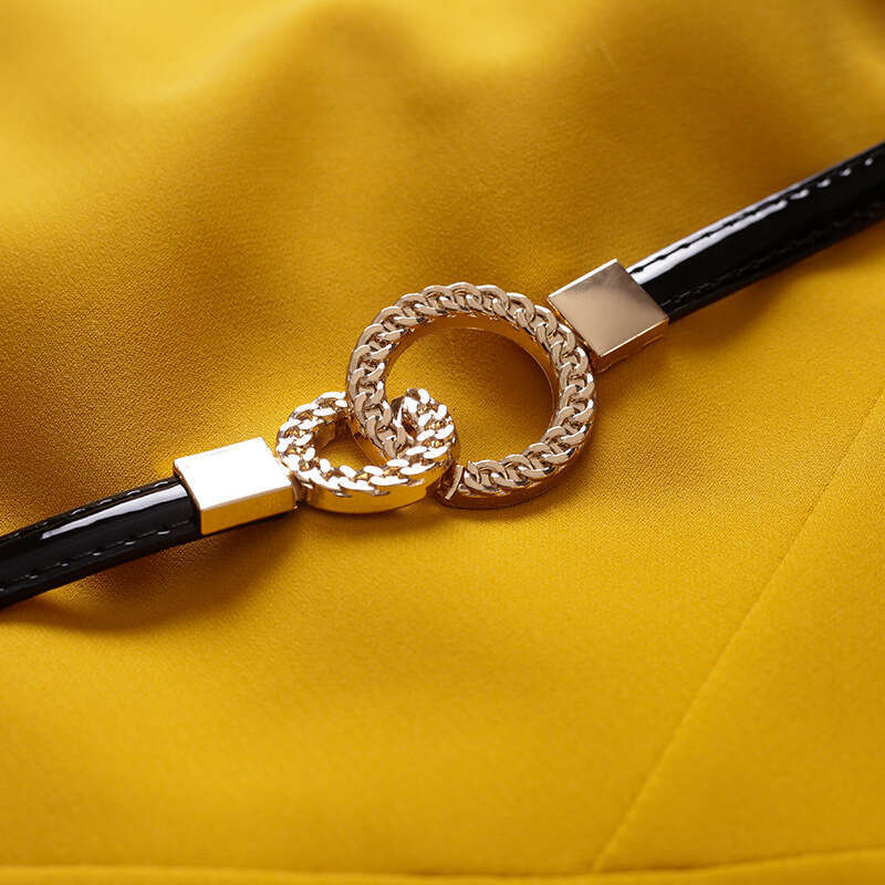 yellow dress 2024 new womens summer ruffled short sleeved mid to long style waist cinching slimming A-line skirt