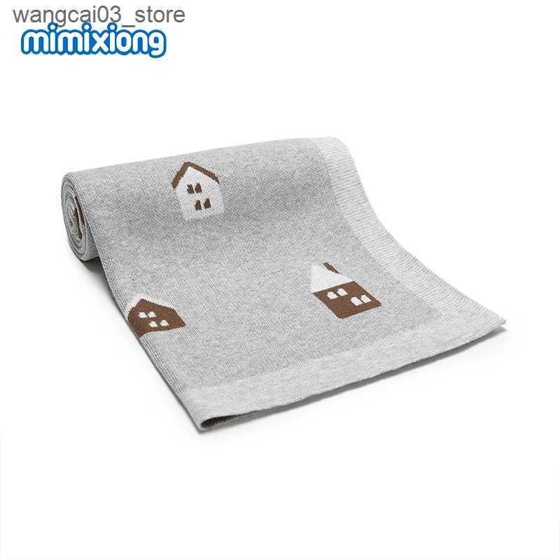 Blankets Swaddling 90*70cm Baby Blankets Cotton Knit Newborn Netural Stroller Swaddling Wrap Quilts Cover for Infant Boys Girls Bedding Accessories L2
