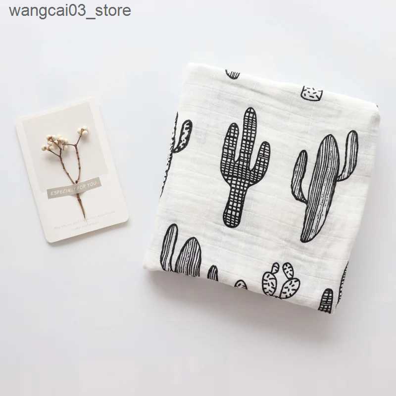 Blankets Swaddling Baby Blanket For Newborns Soft Cotton Muslin Swaddles For Infant Multi Use Bath Towel Nordic Hold Wraps Diaper Cocoon 120x120cm L24