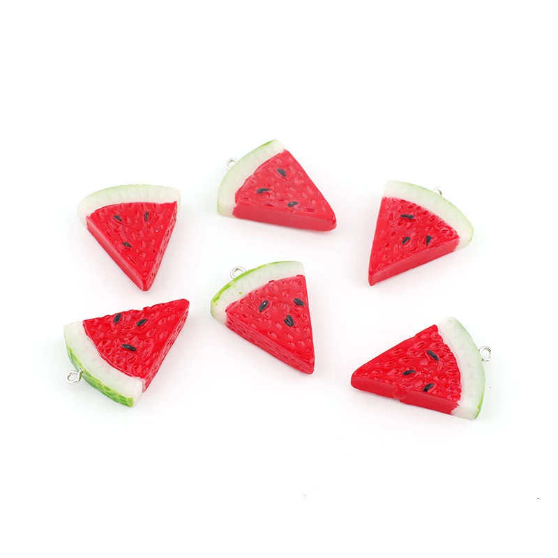 10pcslot resin fruit watermelon charms pendant for necklace bracelet earring Diy jewelry making accessories keychain findings 241010