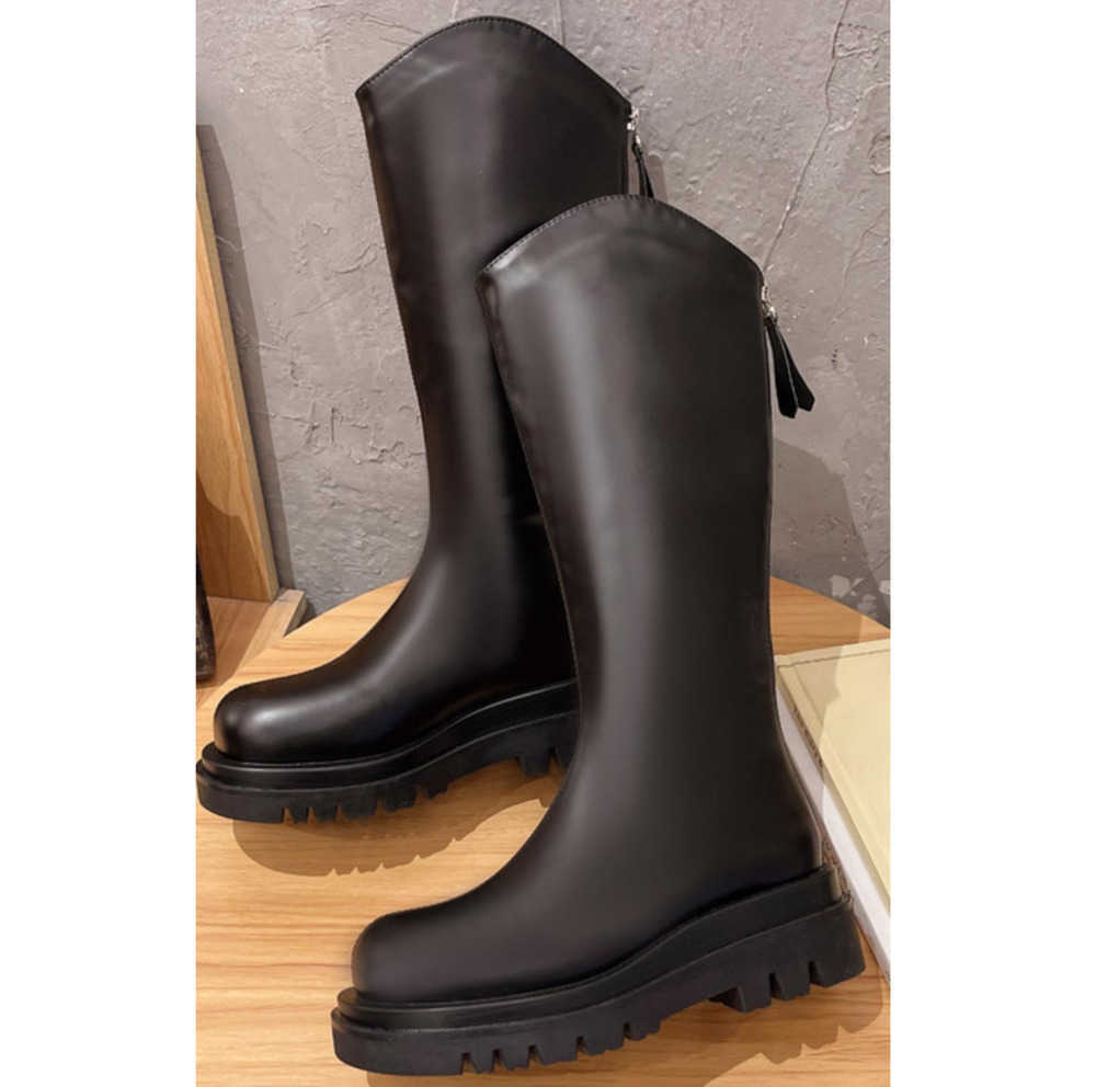 Long Tube Fashion Boots Thigh High Heel Boots For Women Autumn Winter Thick Sole With Thick Legs Large Martin Boots Tube Long Boots Knight Boots 24082