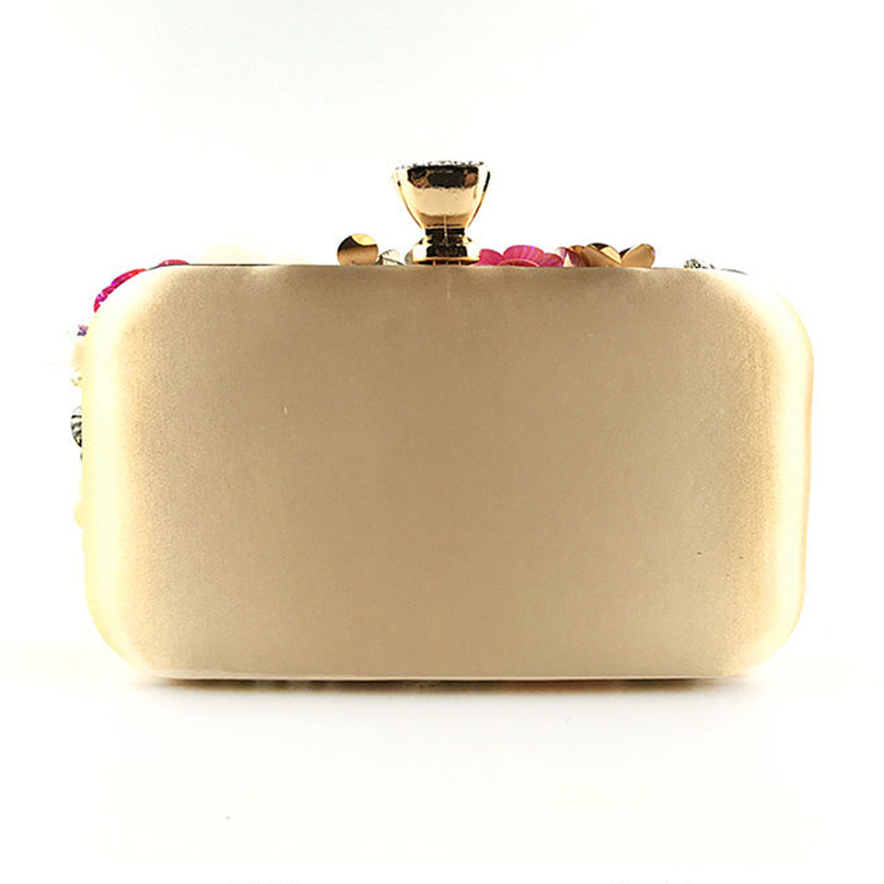 new designer bag Colorful Flower Clutch Purse for Women Floral Evening Clutch Flower Handbag with Metal Rhinestones Women Clutches Chain Strap Shoulde