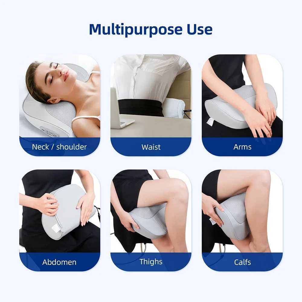 3D Neck Massage Pillow Electric Cylindrical Spinal Traction Pillow Used for Neck Shoulder Waist Arm Abdominal Leg Airbag Ball Massage W240819