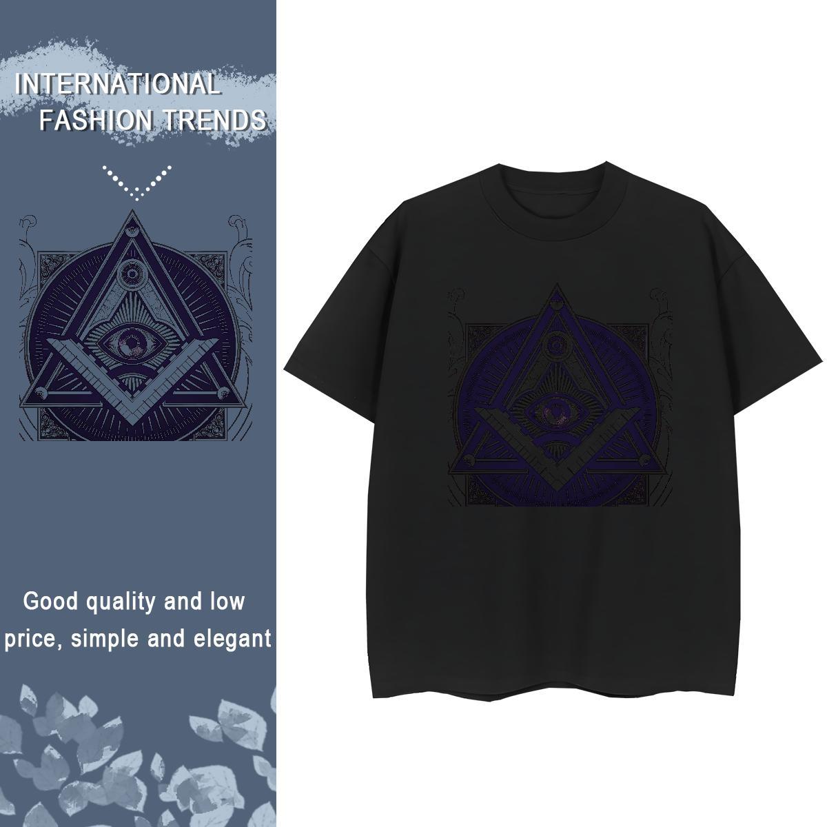 2024 DIY Woman T Shirts 230g Pure Cotton Short Sleeve O-Neck Street Wear eye of the devil Womens Tshirts Loose fit Plus Size Cartoon Tee Shirt