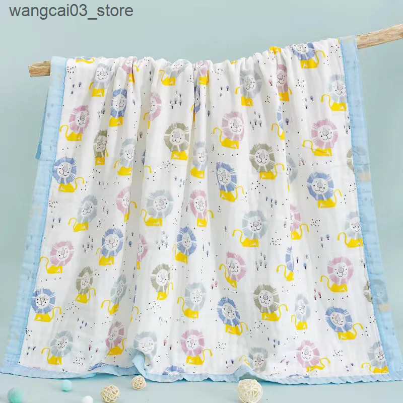 Blankets Swaddling 120*150cm Six Layers Muslin Cotton Baby Blankets Newborn Boys Girls Receiving Swaddle Wrap Kids Swaddling Bedding Sheet L240910