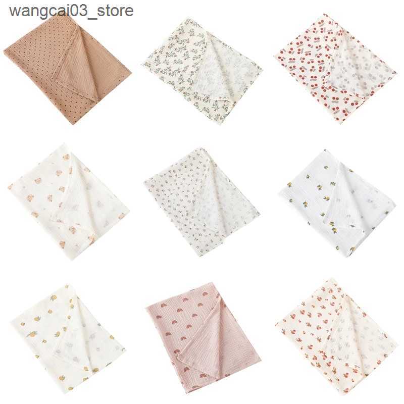 Blankets Swaddling Baby Swaddle Blanket Muslin Cotton Baby Bath Towel Multipurpose Lightweight Breathable Blanket Baby Wrap Babies Shower Present L240