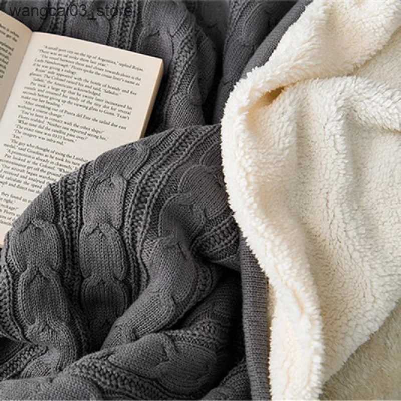 Blankets Swaddling Cozy Cable Knit Throw Blanket Nordic Knitted Thread Blankets For Bed Sofa Cover Bedspread On The Bed Home Travel TV Nap Blanket L24