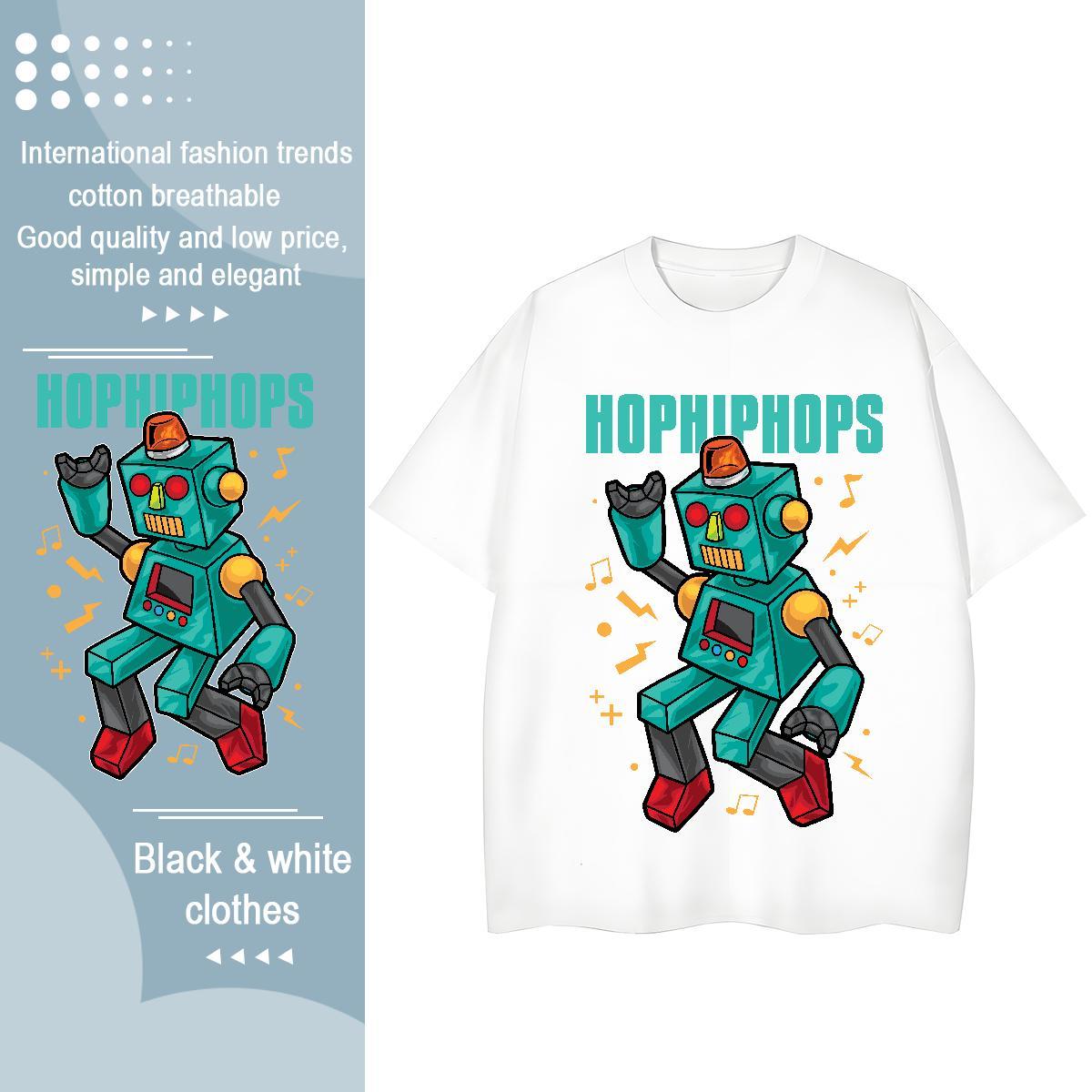 Factory Direct Woman T Shirts 230g 100% Cotton Breathable Short Sleeve Casual Sport robot Tshirt for Man Woman Free Shipping Anime Tees Shirts