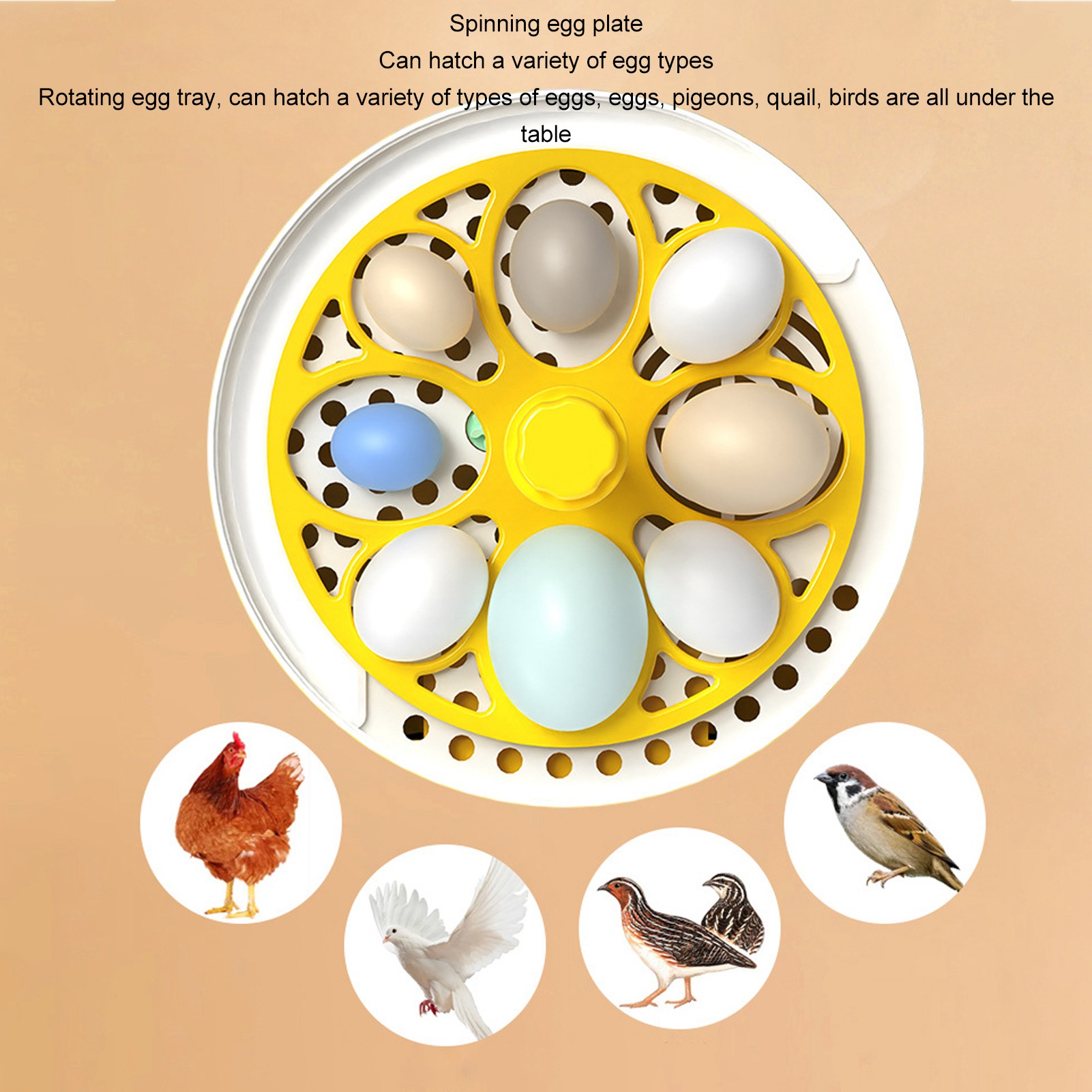 Egg Incubator for Home Automatic Temperature Humidity Control 4 Eggs Candler Poultry Hatching Machine for Chickens Ducks Pigeons