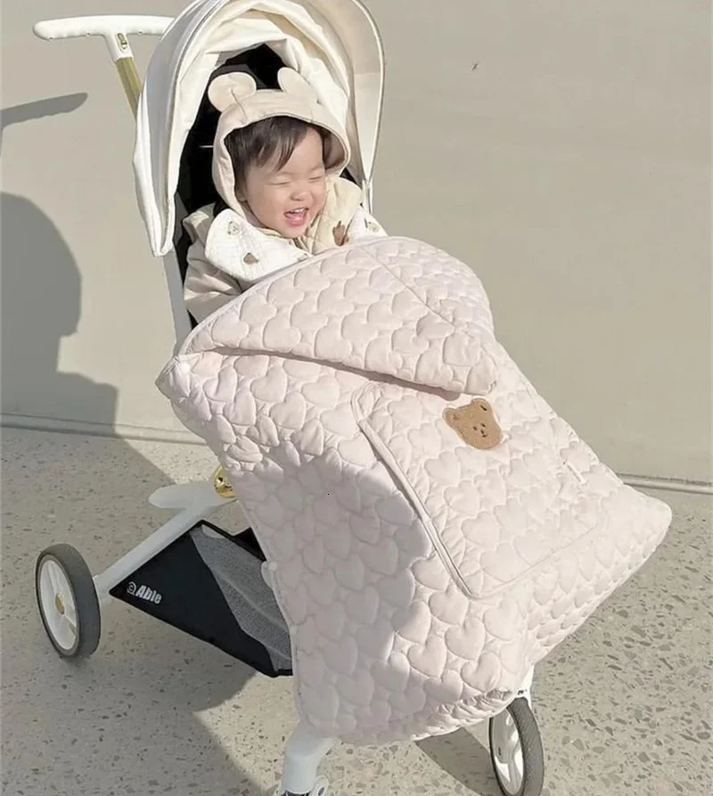Winter stroller blanket wool warm born swaddle baby accessories blanket windproof cloak with packaging blanket cover 240925