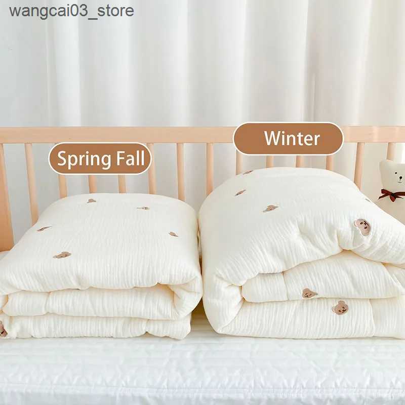 Blankets Swaddling Cartoon Bear Bunny Baby Quilt Newborn Nap Quilts Soft Cotton Infant Blanket Spring Fall Winter Swaddle Wrapped Bedding 100*120CM L2