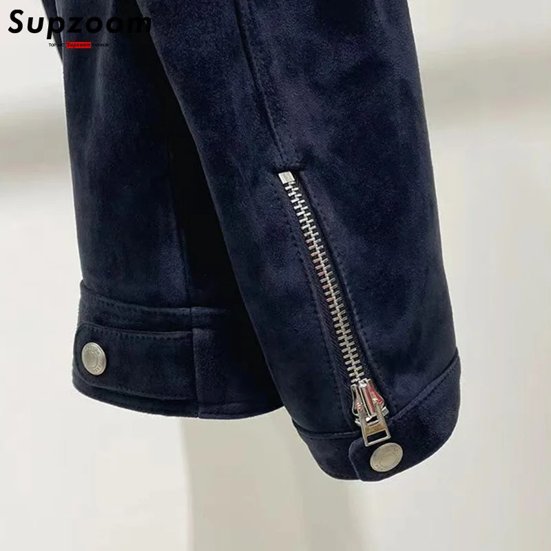 Supzoom Arrival Autumn And Winter Lapel Velvet Loose Casual Retro Sheepskin Leather Bf Style Handsome Warm Jackets Men Coat 241011