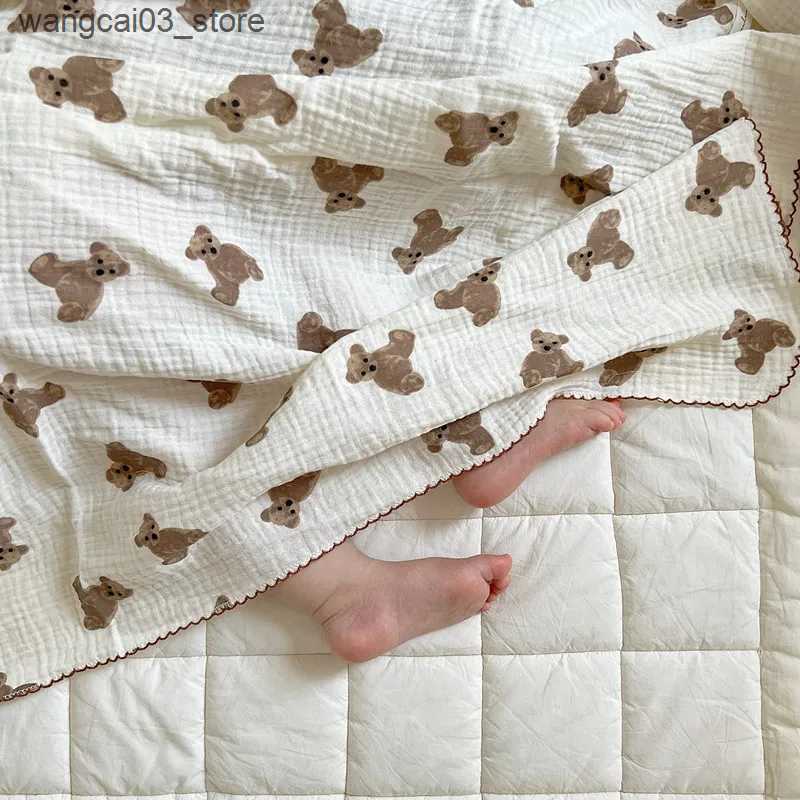 Blankets Swaddling Vintage Pink Floral Muslin Swaddle Blanket for Girls Newborn Cotton Gauze Wrap Receiving Blankets Stroller Cover Baby Bedding L2409