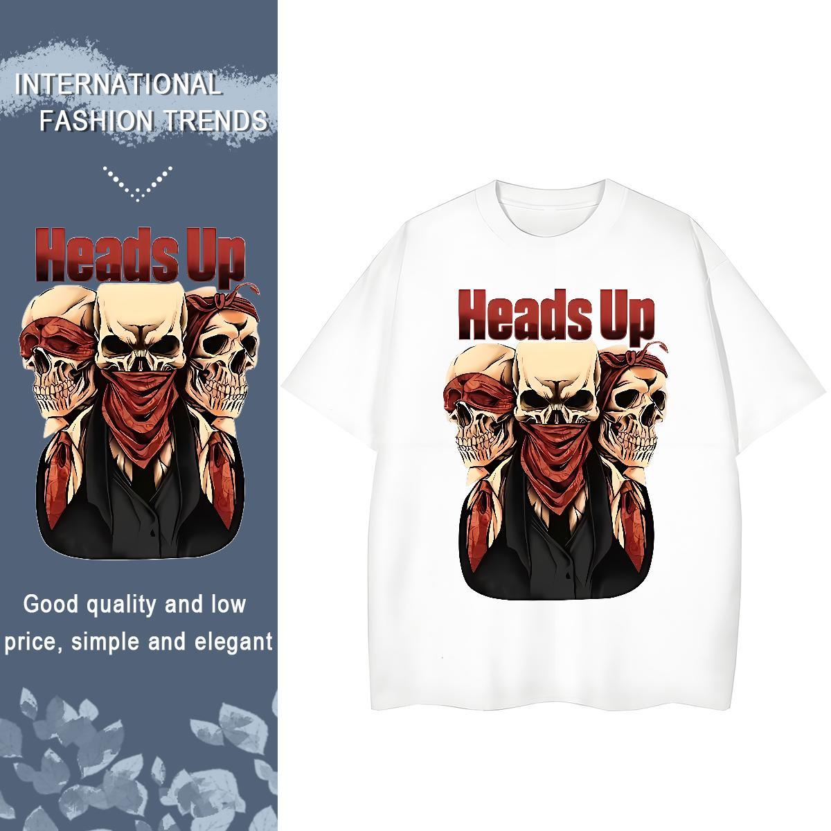 Factory Direct Woman T Shirts 230g Pure Cotton O-Neck Short Sleeve Daily Outfit skull Tshirt for Man Woman Loose Custom Cartoon Polos