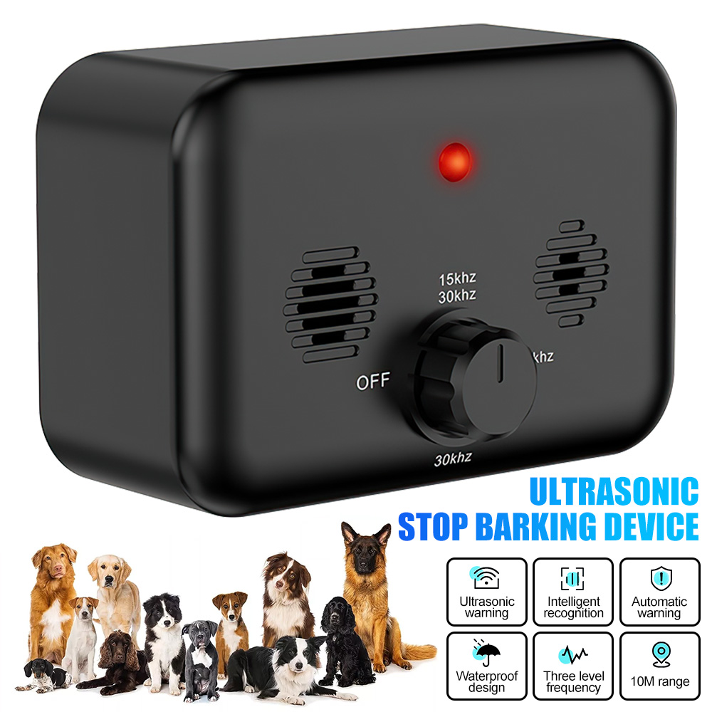 Ultrasonic Anti Barking Device Waterproof Ultrasonic Dog Automatic Training Collar Rechargeable Suitable for All Size Dogs
