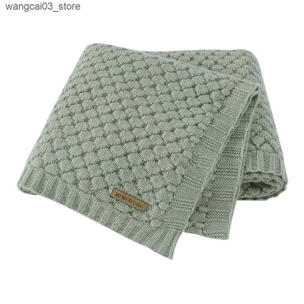 Blankets Swaddling Baby Blankets 100*80cm Knitted Newborn Boys Girls Swaddle Wrap Blanket Infant Kids Stroller Bedding Basket Quilt Child Accessory L2