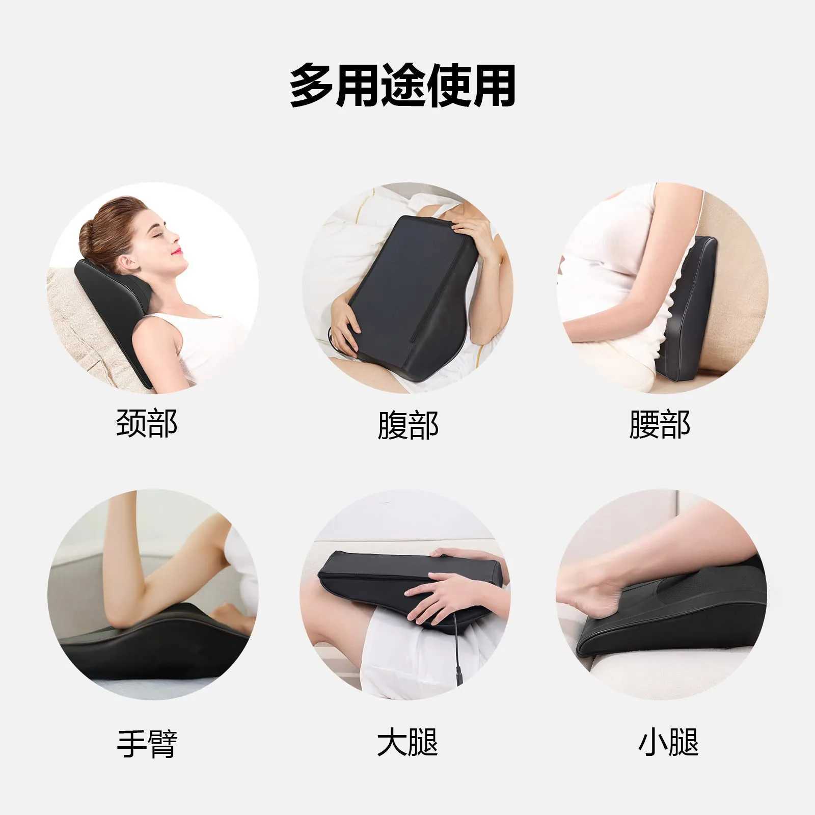 Heating back massager 3D kneading massage pillow multifunctional pad for neck waist back and waist massager W240819