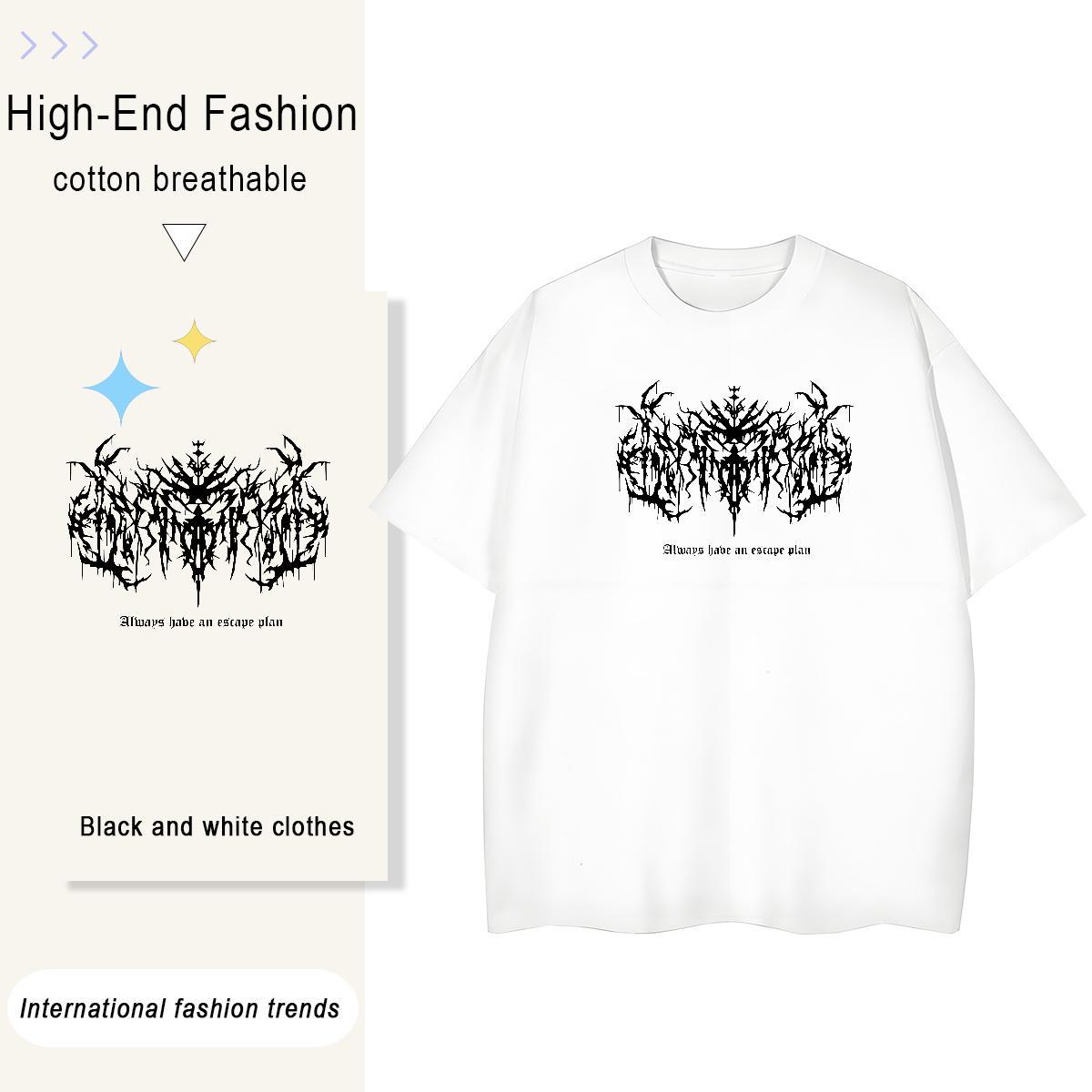 2024 DIY T Shirts Women 100% Cotton 230g O-Neck Short Sleeve High Street Hip Hop The Cross Women Tees Designer Nice Oversized L-4XL Tees Shirts