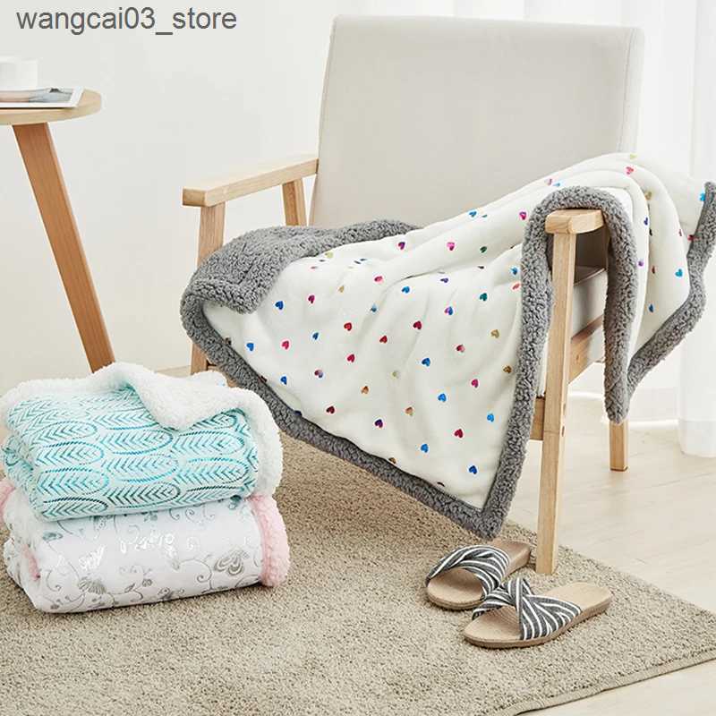 Blankets Swaddling Newborn Double Layers Cozy Flannel Baby Blanket Winter Baby Boys Girls Wrap Infantil Swaddle Nap Receiving Bedding Bebe Quilt L2409