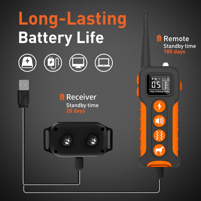 2024 New Arrival Long Range Rechargeable Dog Care Anti Barking Dog Remote Led Display Dog Training Collar With Beep Vibration