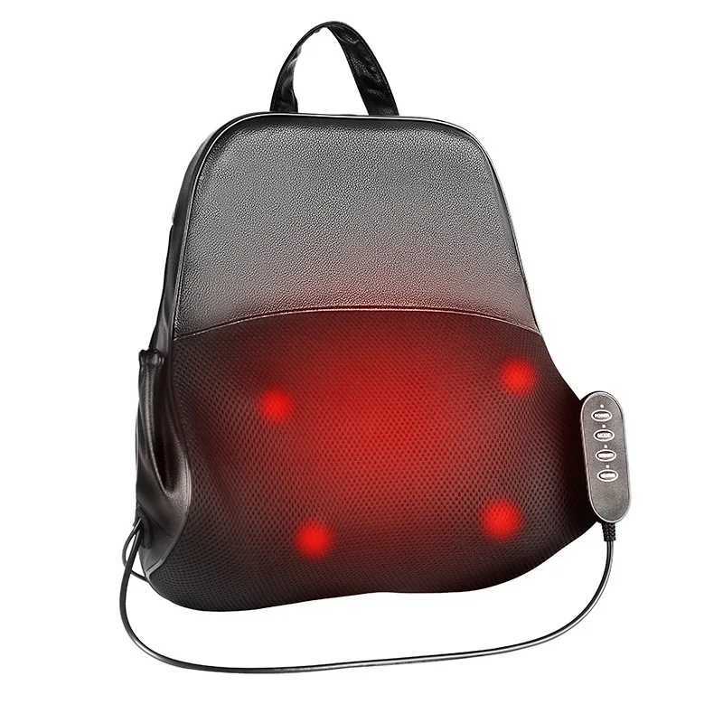 Heating back massager 3D kneading massage pillow multifunctional pad for neck waist back and waist massager W240819