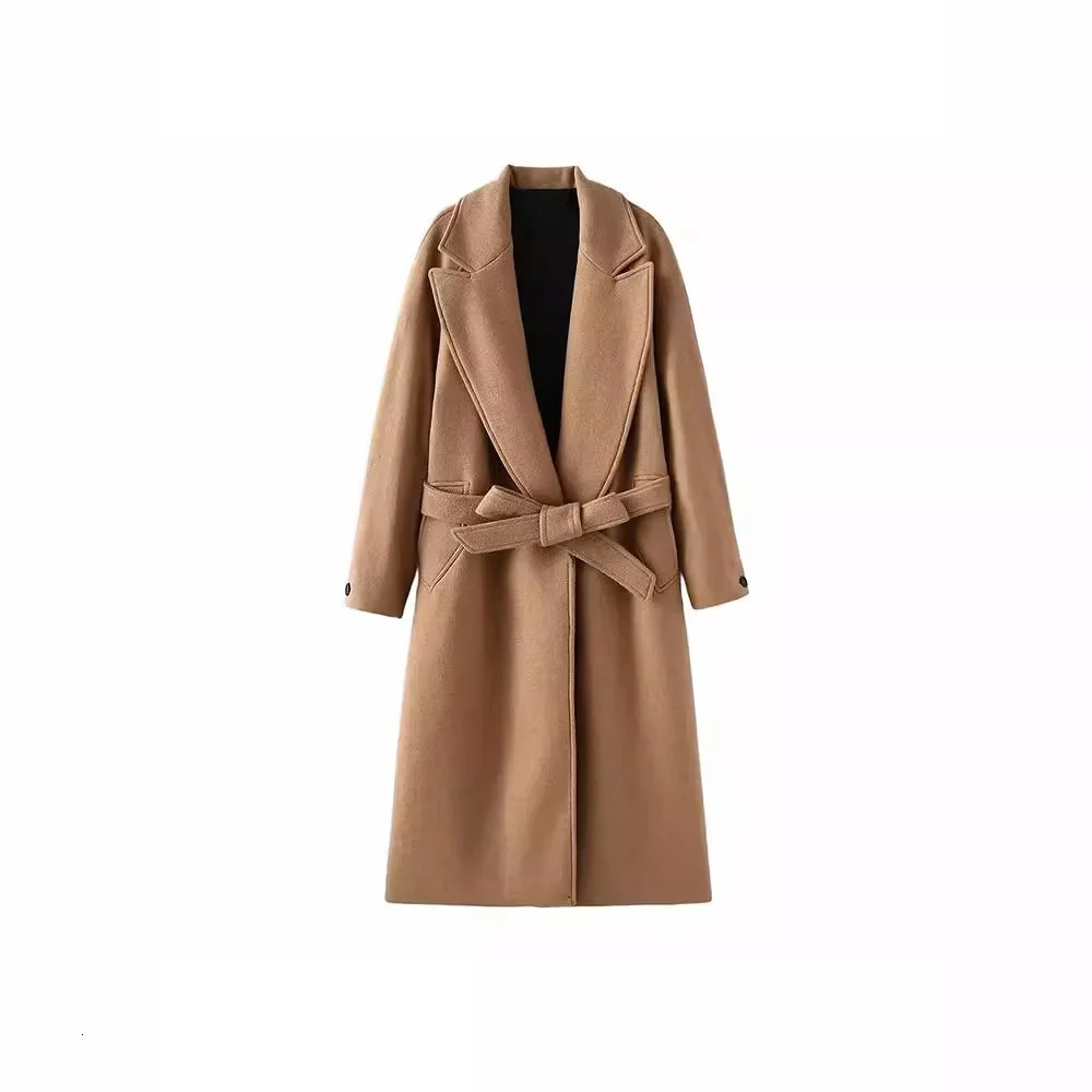 2024 Womens Autumn and Winter Coats with Frenum Elegant Warm Woolen Coat 240930